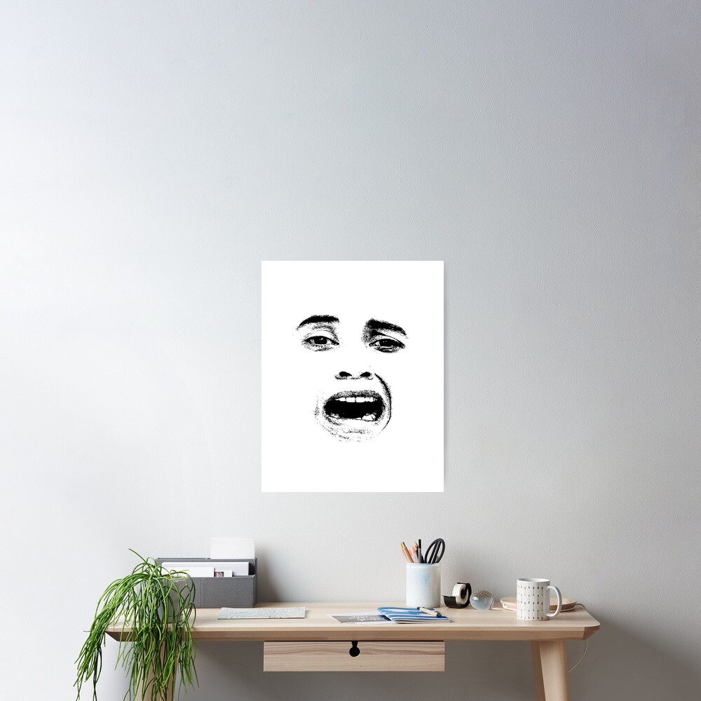 Scared Woman Expression Face  Art Print for Sale by DFLC Prints