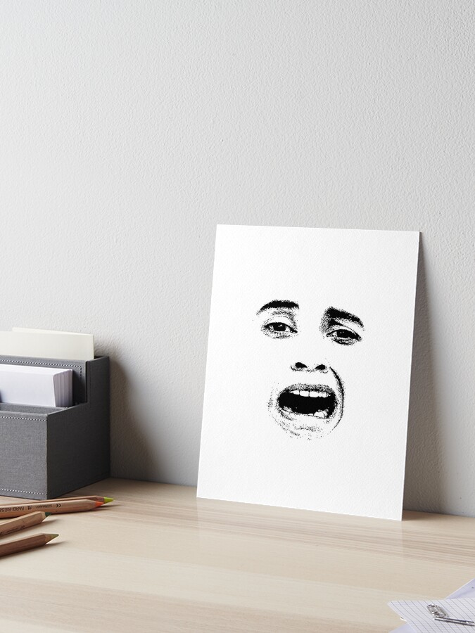 Scared Woman Expression Face  Art Board Print for Sale by DFLC Prints