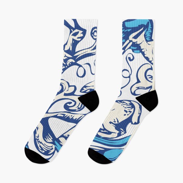 Item preview, Gothic Art Blue and White Nature Renaissance Print  designed and sold by IamTrending.