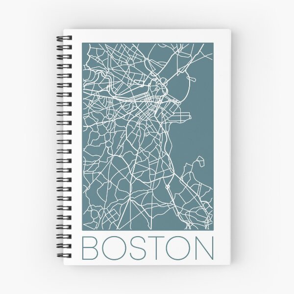Item preview, Boston Street Map White and Blue designed and sold by HelloGentry.