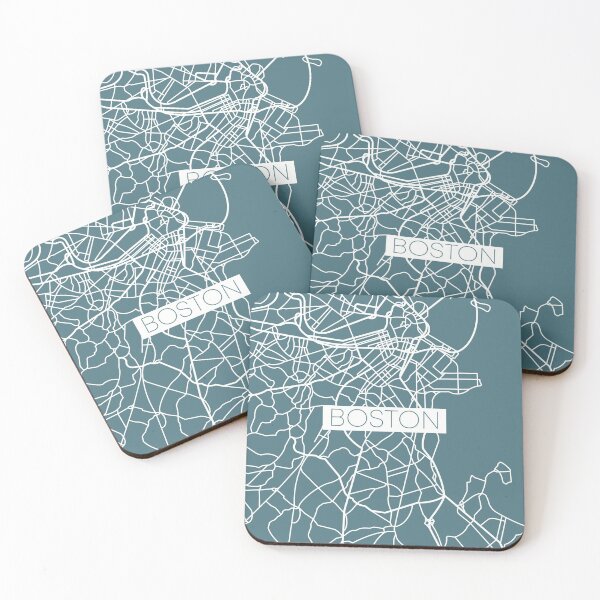Item preview, Boston Street Map White and Blue designed and sold by HelloGentry.