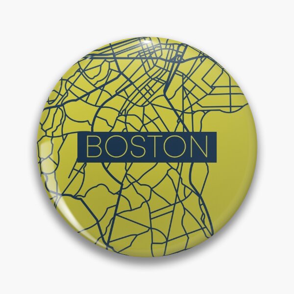 Artikelvorschau, Boston Street Map Blau und Gelb entworfen und verkauft von HelloGentry.