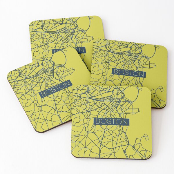 Item preview, Boston Street Map Blue and Yellow designed and sold by HelloGentry.