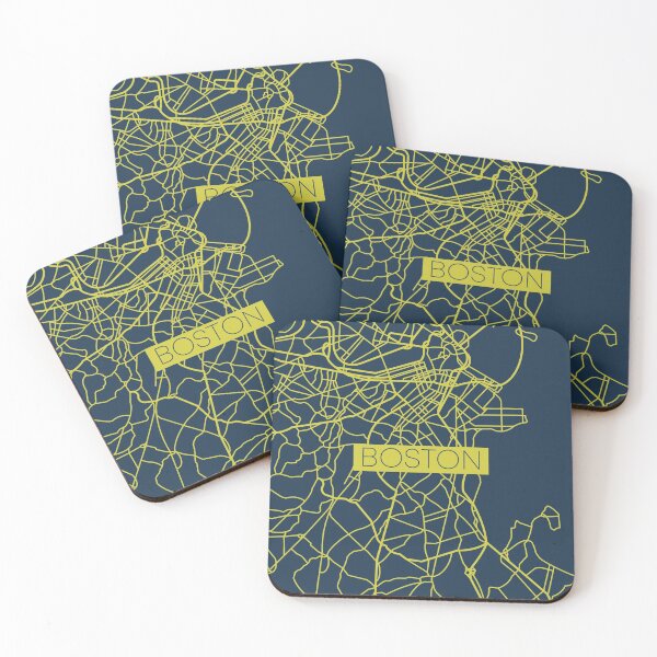 Item preview, Boston Street Map Yellow and Blue designed and sold by HelloGentry.