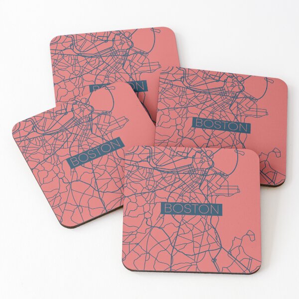 Item preview, Boston Street Map Blue and Pink designed and sold by HelloGentry.