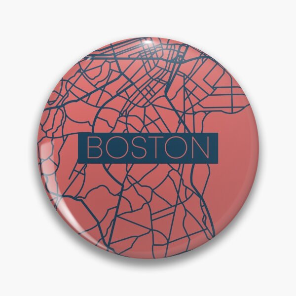 Artikelvorschau, Boston Street Map Blau und Pink entworfen und verkauft von HelloGentry.