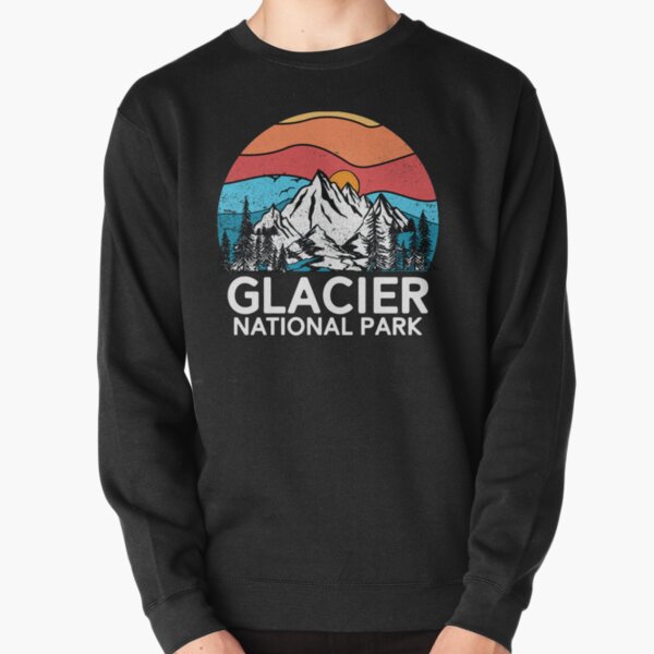 Vintage Glacier National Park Retro 80s Montana Mountain Pullover Sweatshirt