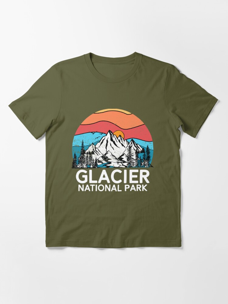 Glacier National Park, gold logo t-shirt