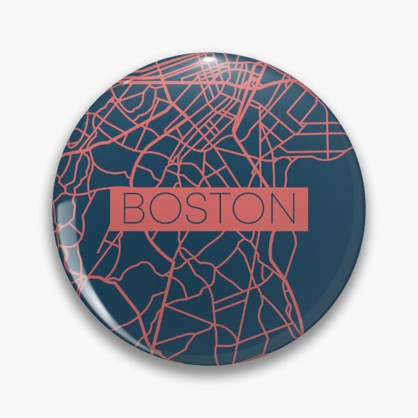 Artikelvorschau, Boston Street Map Pink und Blau entworfen und verkauft von HelloGentry.