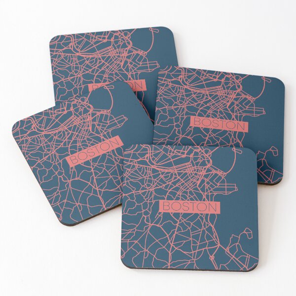 Item preview, Boston Street Map Pink and Blue designed and sold by HelloGentry.