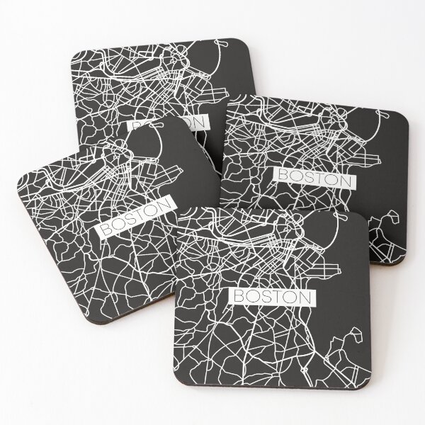 Item preview, Boston Street Map White and Black designed and sold by HelloGentry.