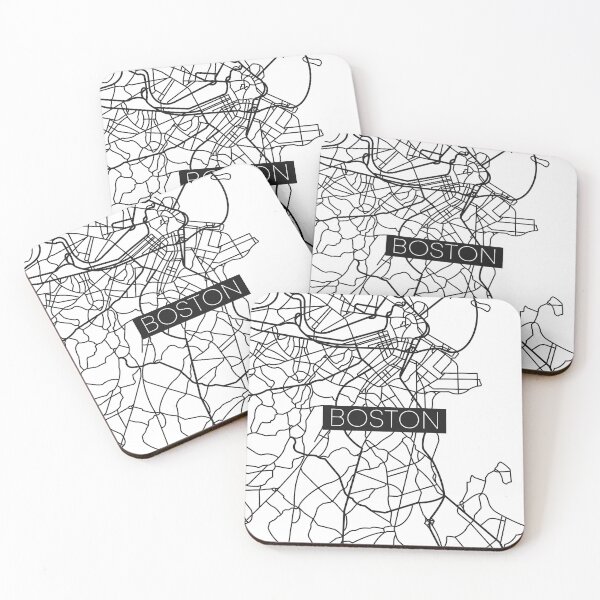 Item preview, Boston Street Map Black and White Transparent designed and sold by HelloGentry.