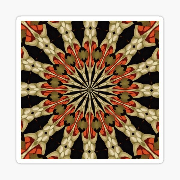 Coral Caramel Mocha and Cream Kaleidoscope Sticker