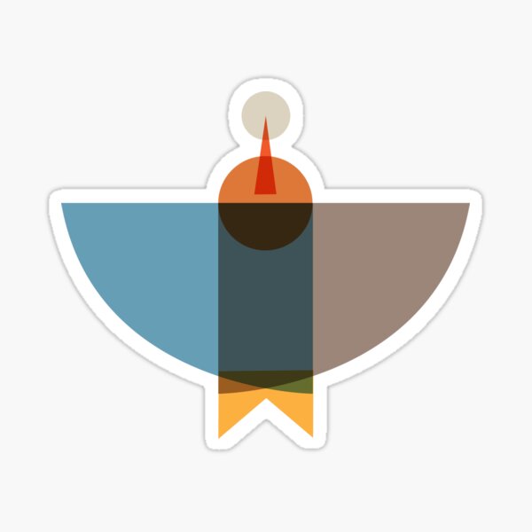 Blue Brown Birds Sticker