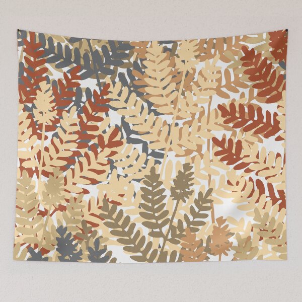 Aperçu de l'œuvre Preppy Automne Automne Été Orange Rouge Gris Beige Fougère Feuille créée et vendue par IamTrending.