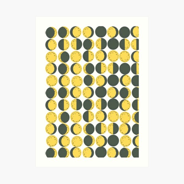 Moon Phases repeat pattern Art Print