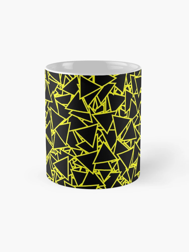 Thumbnail 4 of 6, Coffee Mug, Black Yellow Triangle Pattern designed and sold by DesignCodeStore.