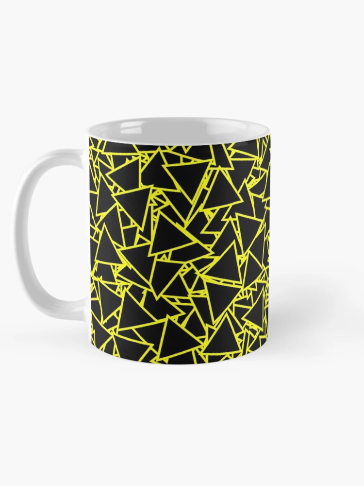 Thumbnail 5 of 6, Coffee Mug, Black Yellow Triangle Pattern designed and sold by DesignCodeStore.