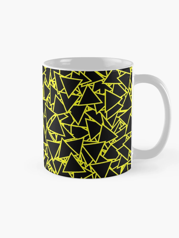 Thumbnail 3 of 6, Coffee Mug, Black Yellow Triangle Pattern designed and sold by DesignCodeStore.