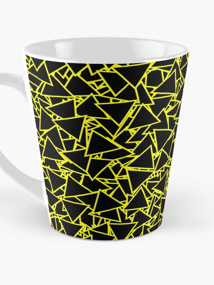 Thumbnail 3 of 4, Coffee Mug, Black Yellow Triangle Pattern designed and sold by DesignCodeStore.