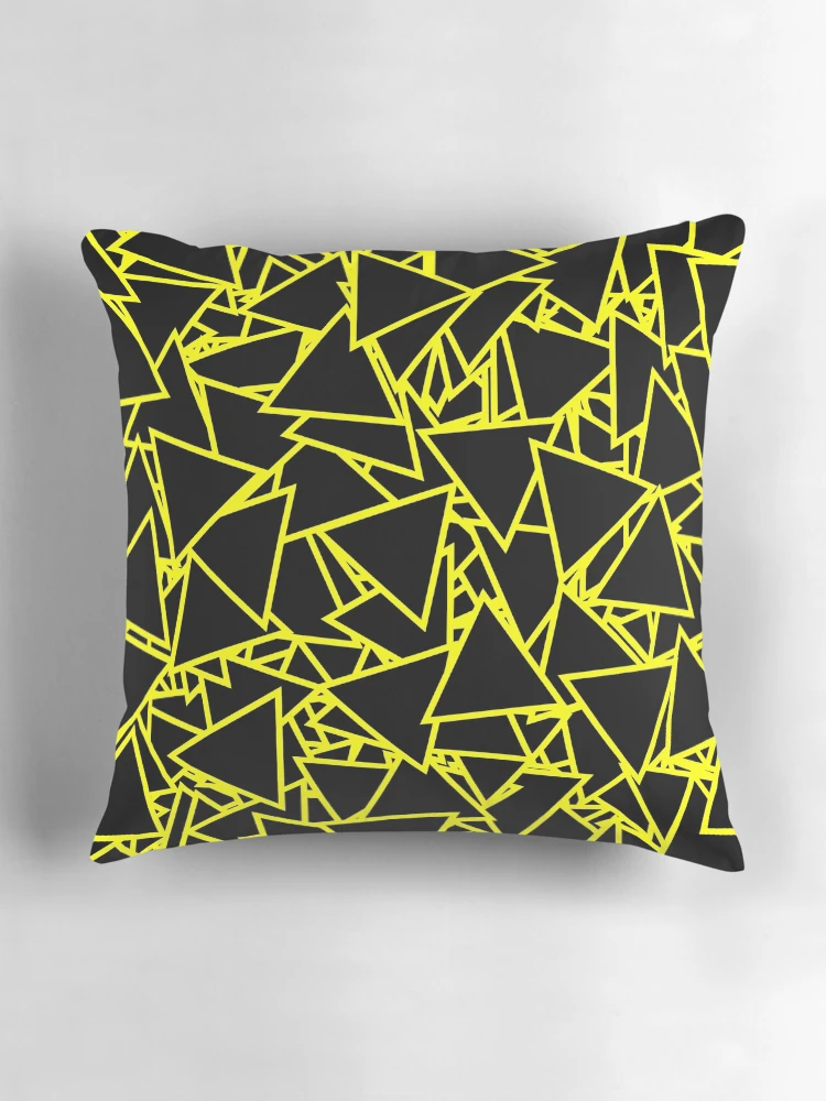 Thumbnail 3 of 4, Pillow, Black Yellow Triangle Pattern designed and sold by DesignCodeStore.