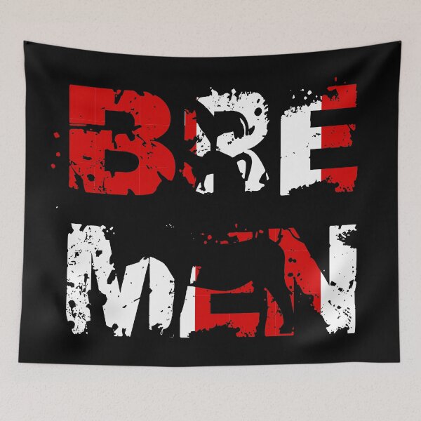 Item preview, Lettering Bremen with Bremen Town Musicians in the colors red and white designed and sold by froggy-stylecom.