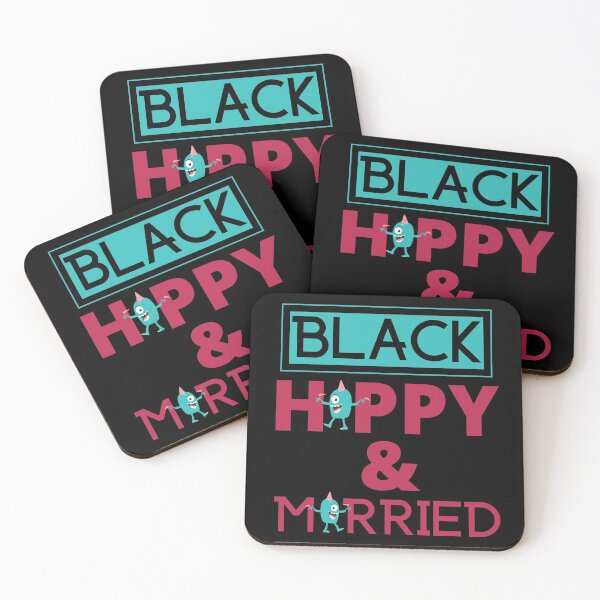 Item preview, Black Happy and Married - Black designed and sold by The Sober Art.