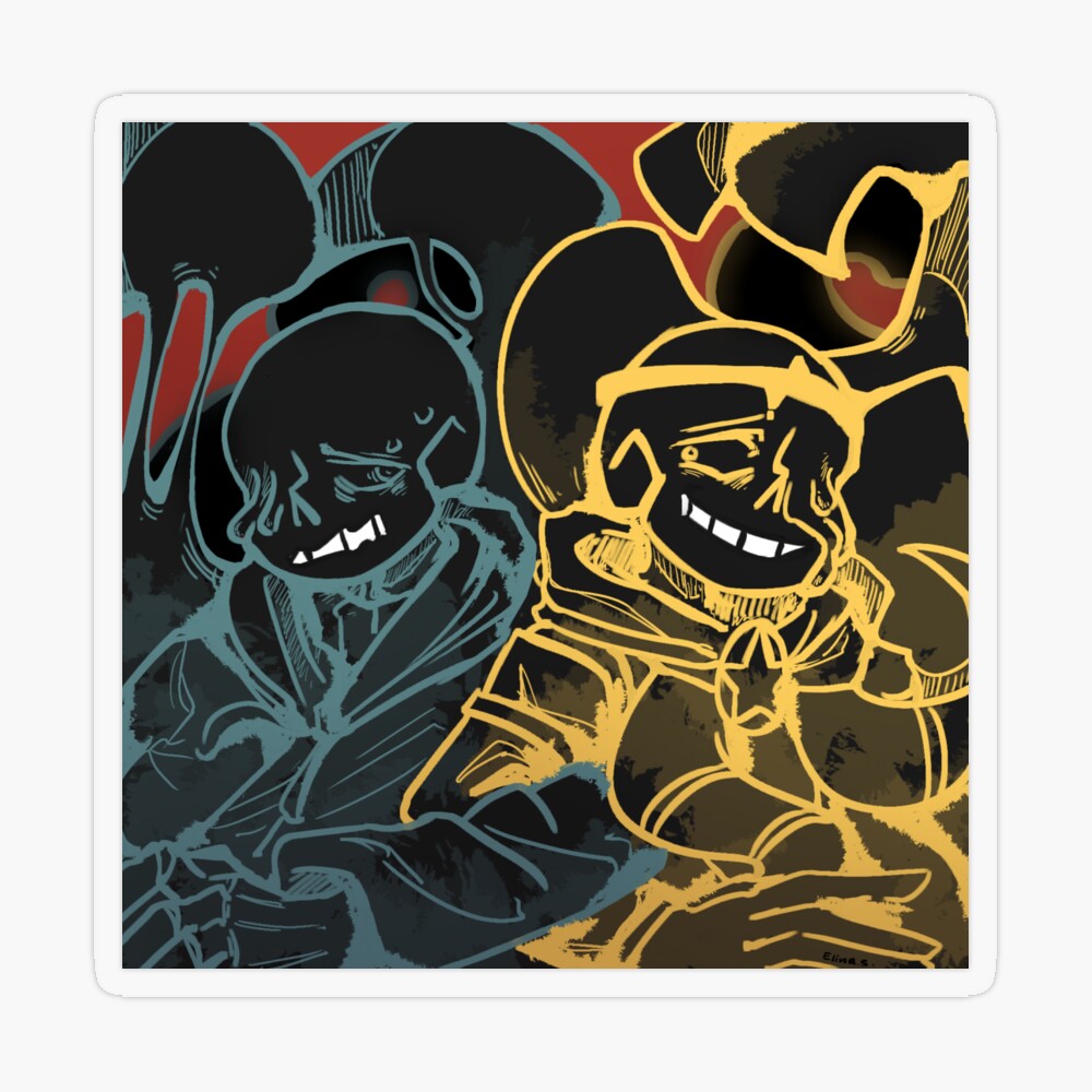 Nightmare Sans Shattered Dream 4x4 Square Print 