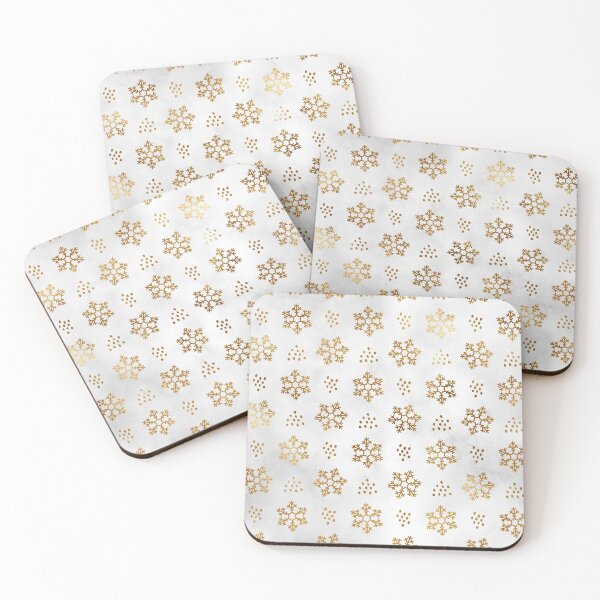 Item preview, White Christmas Gold Snowflakes Pattern Elegant Xmas Texture designed and sold by UniQueensShop.