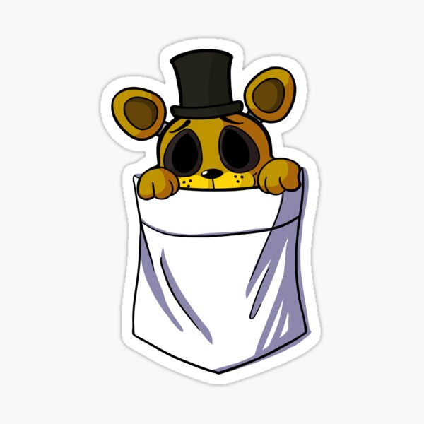 Golden Freddy Fazbear Matte Vinyl Sticker handdrawn 