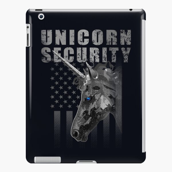 Unicorn Security Black Magical Horse Weathered For Kids and Adults iPad Snap Case