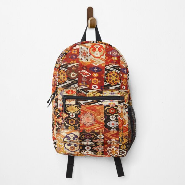 Item preview, ANTIQUE JAPANESE GEOMETRIC FLORAL PATCHWORK WITH CLOUD SHAPED GONGS AND FLOWERS designed and sold by BulganLumini.