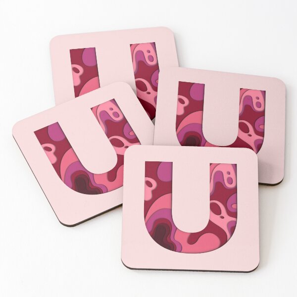 Item preview, 3D Papercut Alphabet -  U - Girly Pink designed and sold by AuroCreatives.