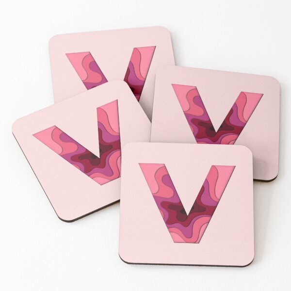 Item preview,  3D Papercut Alphabet -  V - Girly Pink designed and sold by AuroCreatives.