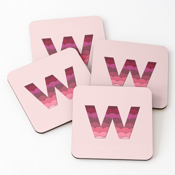 Item preview, f 3D Papercut Alphabet -  W - Girly Pink Waves designed and sold by AuroCreatives.