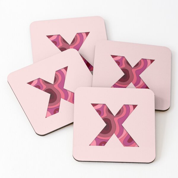 Item preview, 3D Papercut Alphabet -  X - Girly Pink Waves designed and sold by AuroCreatives.