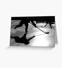 Hockey Shadows Greeting Card