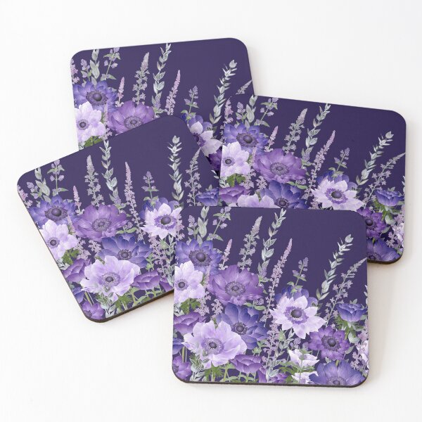 Item preview, Purple Anemones & Catmint Flowers designed and sold by Fiona Calder Designs.
