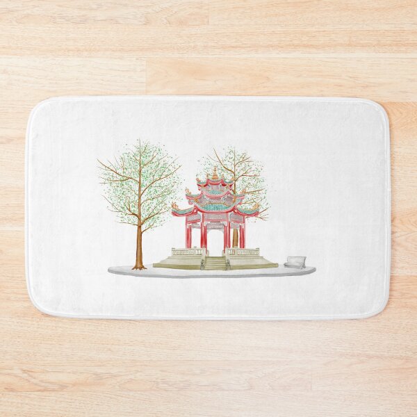 Item preview, Watercolor Illustration of Chinese Pavilions and trees designed and sold by iswenyi.