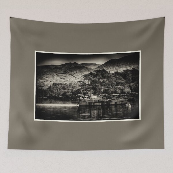 Item preview, Rustic Fishing Boat Beara Peninsula West Kerry Seascape Mountainscape Art Print designed and sold by ROADTROOPER.