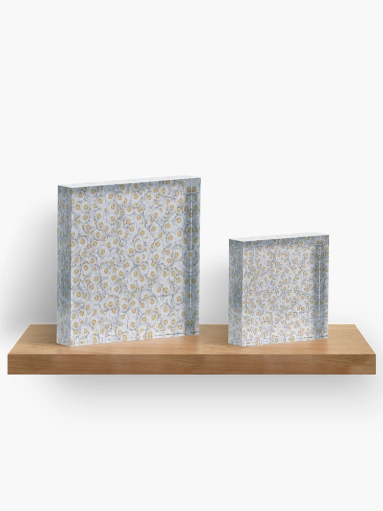 Thumbnail 3 of 5, Acrylic Block, White Rose Pattern designed and sold by DesignCodeStore.