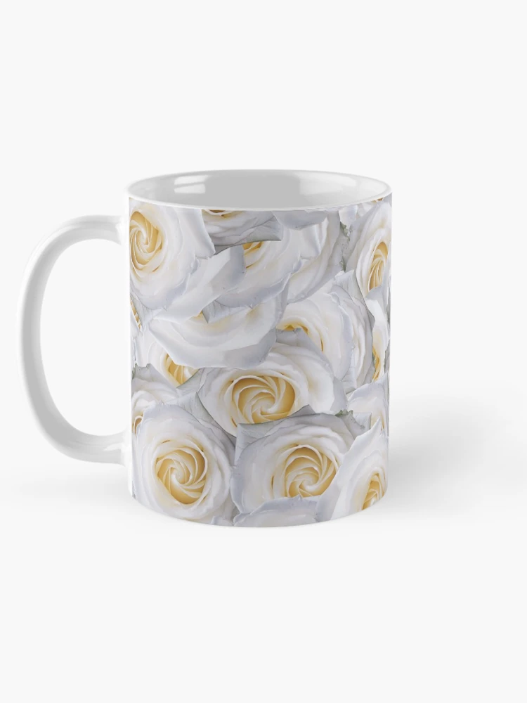 Thumbnail 5 of 6, Coffee Mug, White Rose Pattern designed and sold by DesignCodeStore.