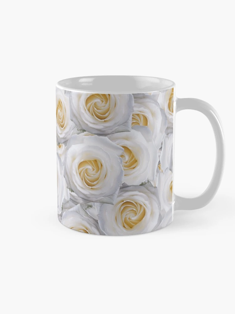 Thumbnail 3 of 6, Coffee Mug, White Rose Pattern designed and sold by DesignCodeStore.