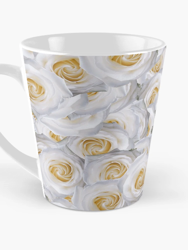 Thumbnail 3 of 4, Coffee Mug, White Rose Pattern designed and sold by DesignCodeStore.