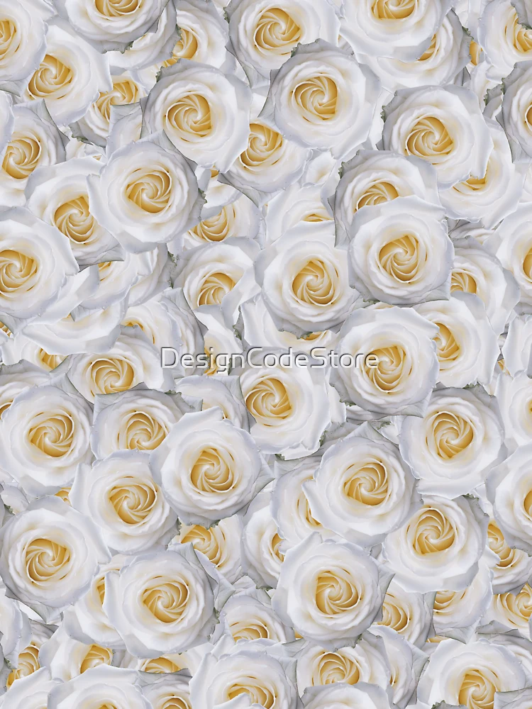 Thumbnail 6 of 6, Premium Oversized Sweatshirt, White Rose Pattern designed and sold by DesignCodeStore.