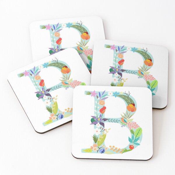 Item preview, Light Blue Letter B Floral Monogram designed and sold by Robin Liefeld.