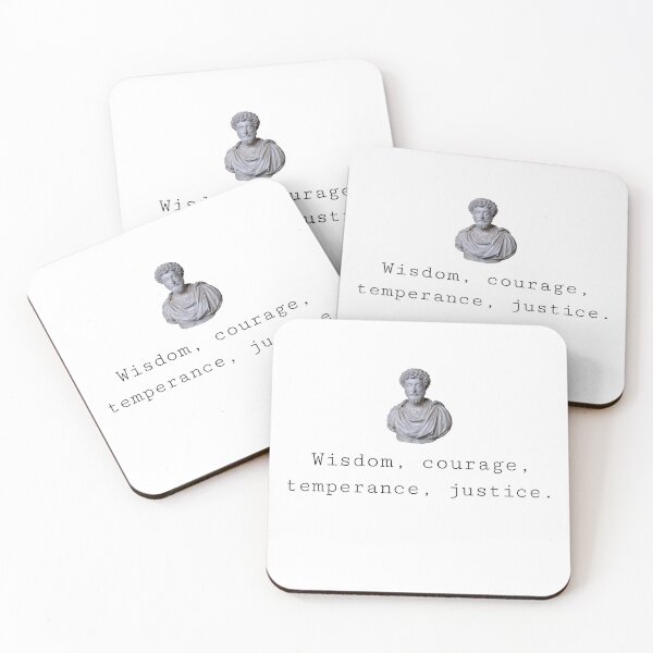 Item preview, Four Stoic Virtues - Wisdom, courage, temperance and justice designed and sold by TheVintageGuild.