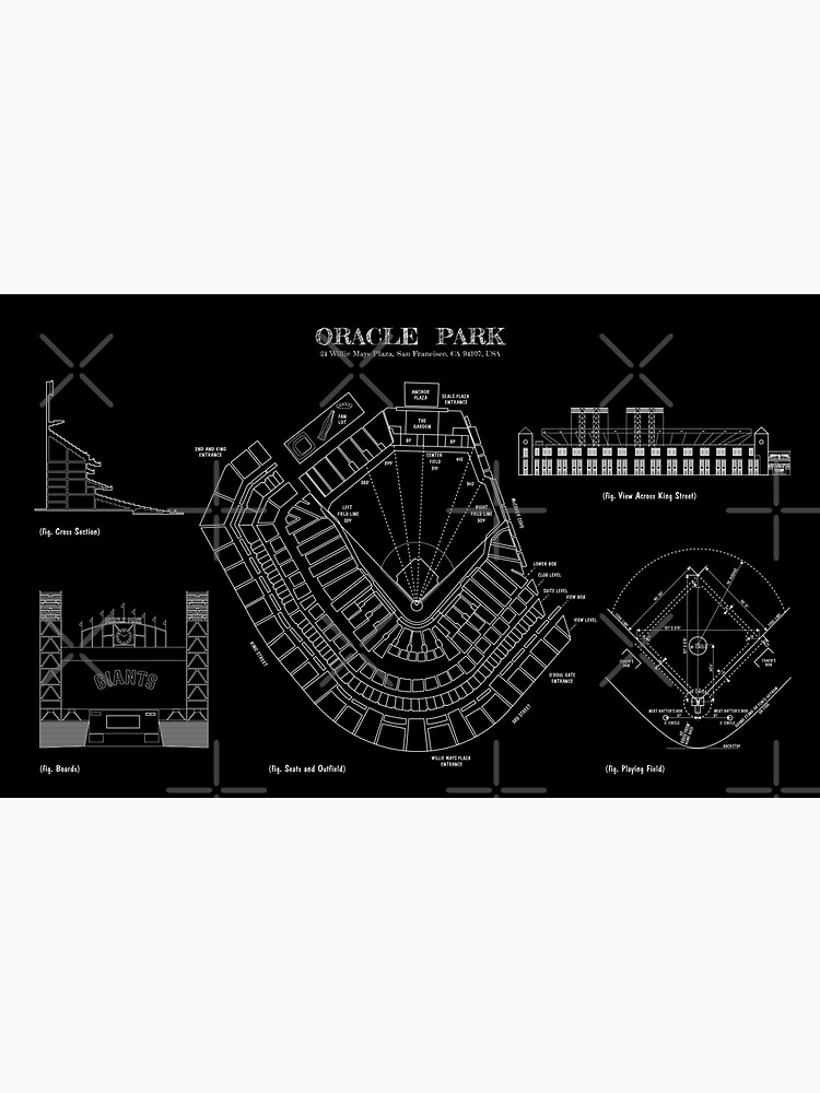 "Oracle Park (White StencilNo Background)" Sticker for Sale by