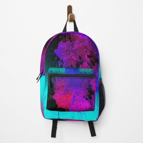 Item preview, Bright Abstract Art Mint Green With Pink Purple Paint Splats Print designed and sold by Mary Riley.