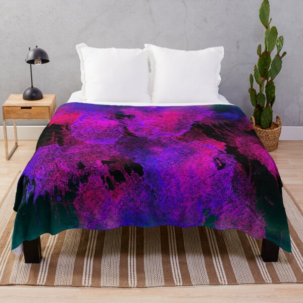 Item preview, Bright Abstract Art Mint Green With Pink Purple Paint Splats Print designed and sold by Mary Riley.